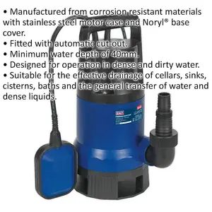 High-Performance Submersible Dirty Water Pump - 133L/Min Automatic Cut-Out 400W Motor 230V