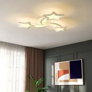 3 Head Childlike Shooting Stars LED Energy Efficient Flush Mount Ceiling Light Cartoon Decor Dimmable