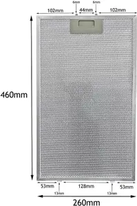 SPARES2GO Metal Mesh Grease Filter compatible with Terzismo LAM2501 Cooker Hood Extractor Vent (460 x 260mm)