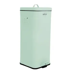 Retro Steel Step On Rubbish Bin - 30L Green