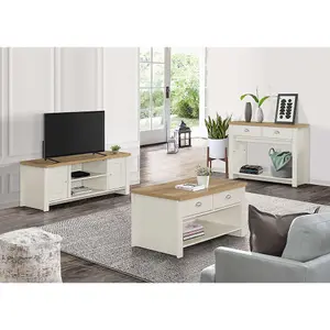 Birlea Highgate Large TV Unit Cream & Oak