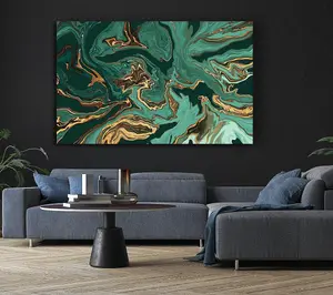 Green Fold To Gold Canvas Print Wall Art - Medium 20 x 32 Inches