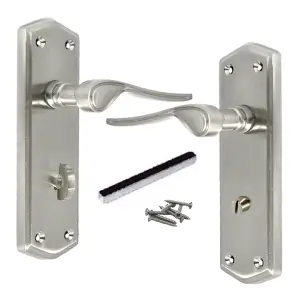 Door Handles Stellar Scroll Lever Internal Bath Lock - Satin 170mm x 50mm