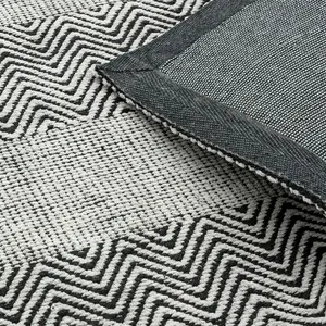 Grey Modern Geometric Graphics Handmade Easy to Clean Rug for Living Room and Bedroom-100cm X 150cm