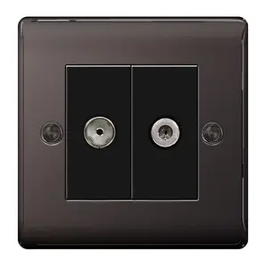 BG Nexus Single TV Or FM With Co-Axial Connection Socket Black Nickel - NBN65