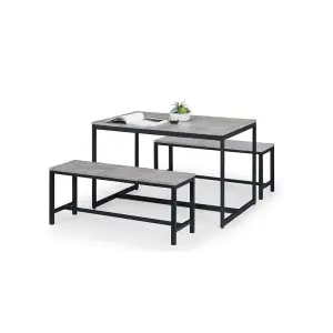 Staten Minimalist Bench Dining Set