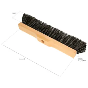 Indoor Broom Soft Bristle Sweeping Brush - Flexible Nylon & Natural Bristles, 120cm Wooden Handle (40cm / 16")