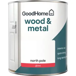 GoodHome North pole Gloss Metal & wood paint, 750ml