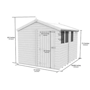 DIY Sheds 8x9 Apex Shed - Single Door Without Windows