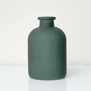 Melody Maison Green Frosted Glass Bottle Vase -18cm