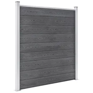 Berkfield WPC Fence Set 10 Square + 1 Slanted 1830x186 cm Grey