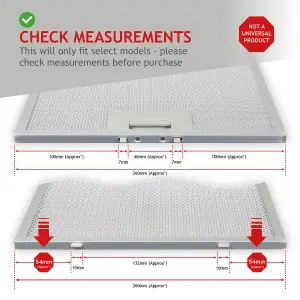 SPARES2GO Metal Mesh Filter compatible with Howdens Lamona Cooker Hood / Extractor Fan Vent (Silver, 320 x 260 mm)