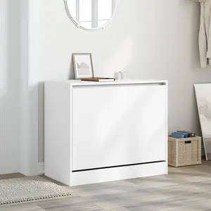 Shoe Cabinet White 80x42x69 cm Engineered Wood