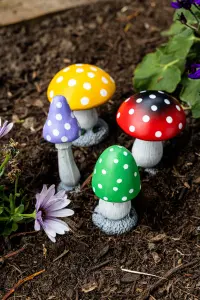 4pc Mushroom Fairy Garden Ornaments