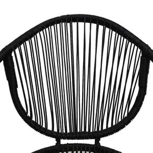 Berkfield Garden Chairs 2 pcs PVC Rattan Black