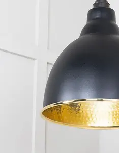 Hammered Brass Brindley Pendant in Elan Black