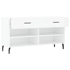 Berkfield Shoe Bench White 102x35x55 cm Engineered Wood