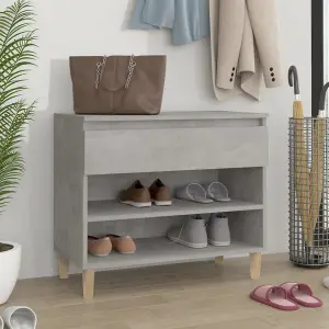 Berkfield Shoe Cabinet Concrete Grey 70x36x60 cm Engineered Wood