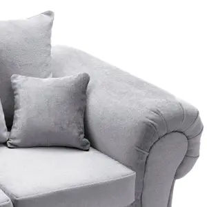 Verona 2 Seater Sofa in Light Grey Crushed Chenille