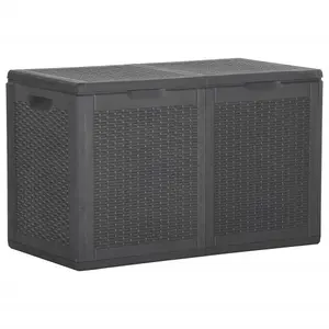 Berkfield Garden Storage Box 180L Black PP Rattan