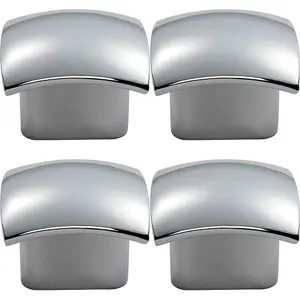 4x Convex Face Cupboard Door Knob 33 x 30.5mm Polished Chrome Cabinet Handle