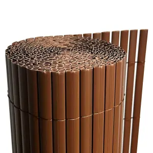 Oypla 1m x 4m Brown PVC Outdoor Garden Fencing Privacy Screen Roll