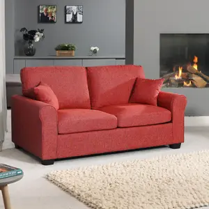 Dawson Fabric 3 Seat Sofa with Pull Out Sofa Bed - Red