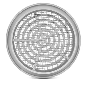 Silver Mini Round Air Vent Grille 80mm with Flange and Fly Screen Ventilation Cover