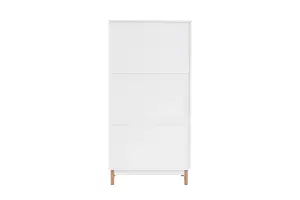 White 2 Door Wardrobe Rattan 1 Drawer Mid Century Modern