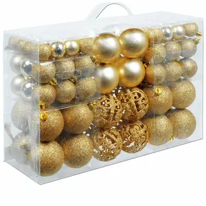 100-Piece Christmas Bauble Set Red