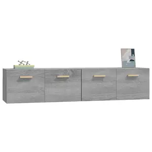 Berkfield Wall Cabinets 2 pcs Grey Sonoma 80x35x36.5 cm Engineered Wood