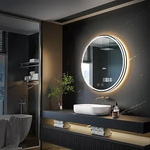 3-Color LED Round Bathroom Vanity Mirror 60CM x 60CM