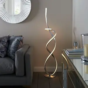 Zkylar LED Matte Silver Floor Lamp