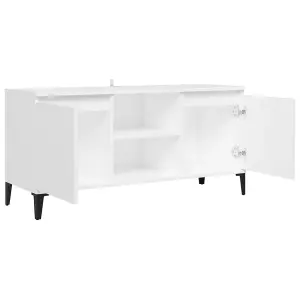 Berkfield TV Cabinet with Metal Legs White 103.5x35x50 cm