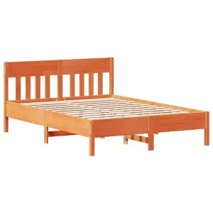 Berkfield Bed Frame without Mattress Wax Brown 160x200 cm Solid Wood Pine