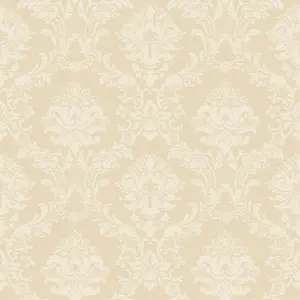 Galerie Simply Silks 4 Dark Cream Classic Damask Embossed Wallpaper