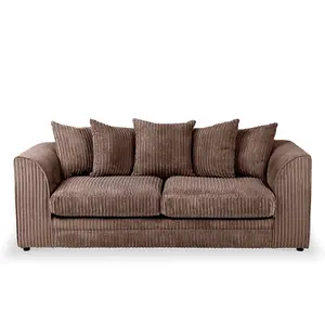 Chicago Jumbo Cord 3 Seater Sofa Chocolate