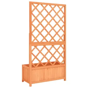 Berkfield Garden Trellis Planter Brown 70x30x135 cm Solid Firwood