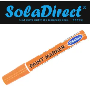 Oil-based Paint Marker Pen Permanent for Tyres Rubber Stone Leather Fabric Plastic Glass (Orange)