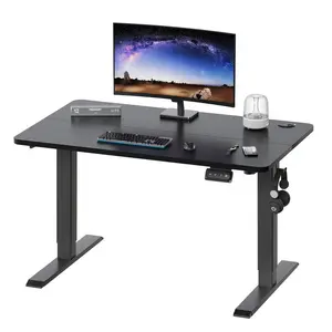 Hieronymus Electric Height Adjustable T-Shape Standing Desk Black / Black / 122 x 100 x 60 cm