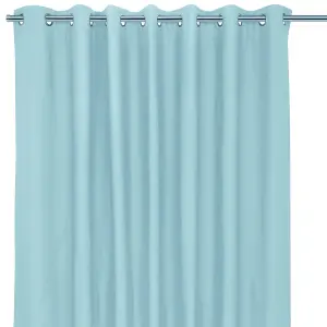 Hiva Light blue Solid dyed Lined Eyelet Curtain (W)228cm (L)228cm, Pair