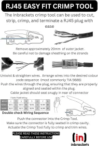 RJ45 Crimp Tool Crimper Pass Through Easy for Cat5e Cat6 Ethernet Connectors