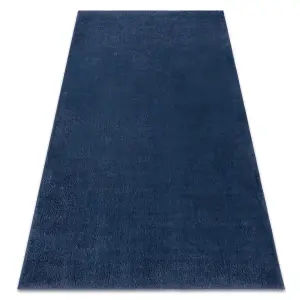 Modern washing carpet LINDO navy blue, anti-slip, shaggy 120x170 cm