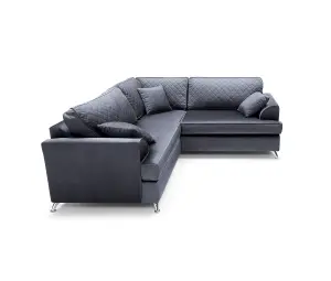 Ferguson Corner Sofa Dark Grey Velvet