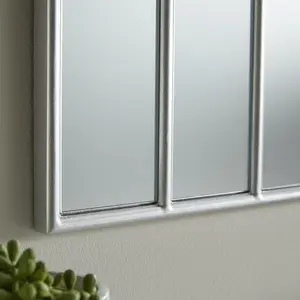 Overmantle Mirror Charleston Rectangular Shape with Silver Frame- H 80cm x W 120cm for Hanging in bathroom