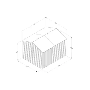 Forest Garden Beckwood 10x8 ft Reverse apex Natural timber Wooden 2 door Shed with floor