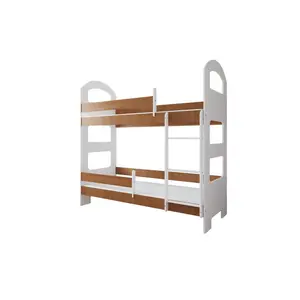 Peterkin Drawer Standard Bunk Bed and Mattress Oak / 80 x 160 cm / Without Drawer