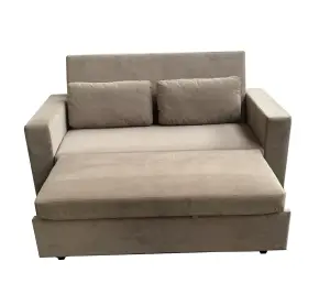 RAVENA 2 Seater Pull out Sofabed in Taupe