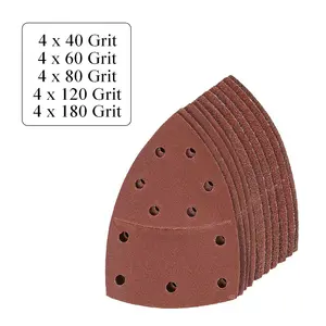 20 x Mixed Grit Hook and Loop 150mm Perforated Sanding Sheets, Multi Sander Pads