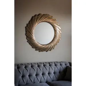 Kai Flat Wall Mirror Gold Verdigree